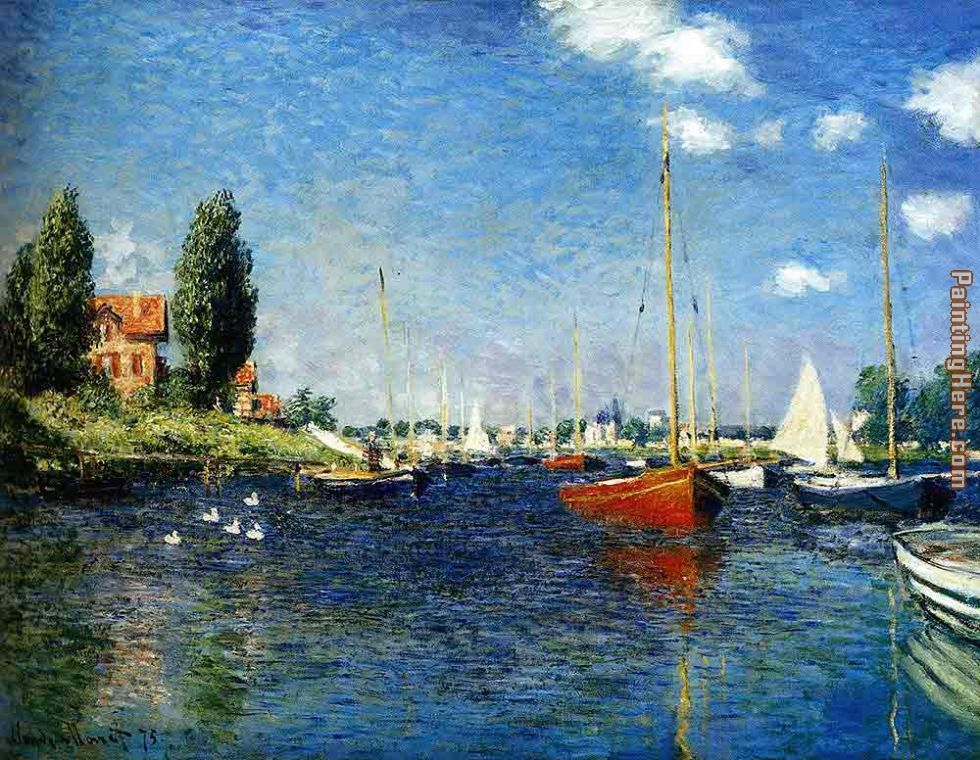 The Red Boats Argenteuil painting - Claude Monet The Red Boats Argenteuil art painting